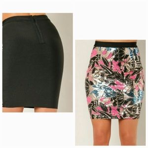 WoW Couture Sequin Embellished Cocktail Evening Party Mini Skirt